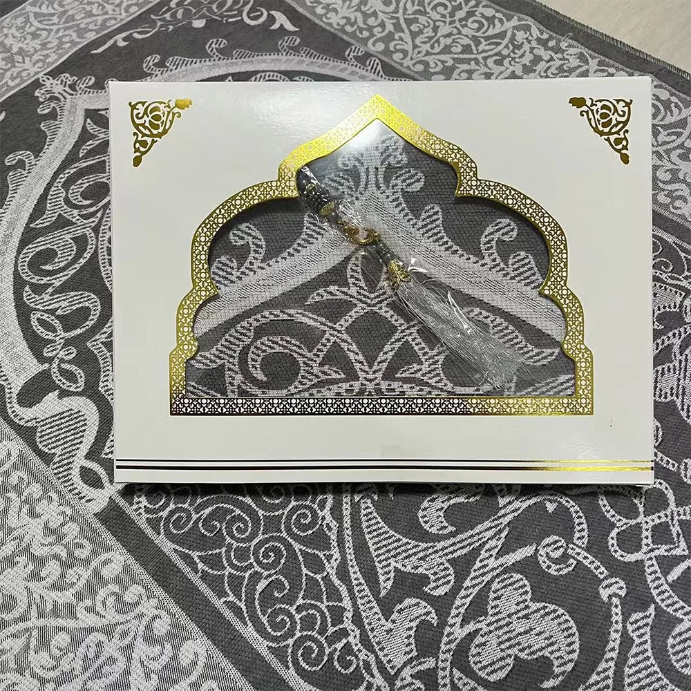 Printed Floor Mat 70x110cm Muslim Prayer Rug Non-slip Foldable Islamic Prayer Mat Rectangle Ethnic Style Janamaz Sajadah Eid