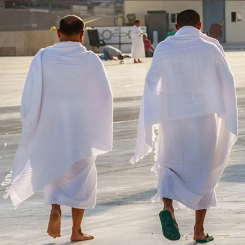 Middle East Arabic Men’s Two-Piece Ihram Pilgrimage Towel Set