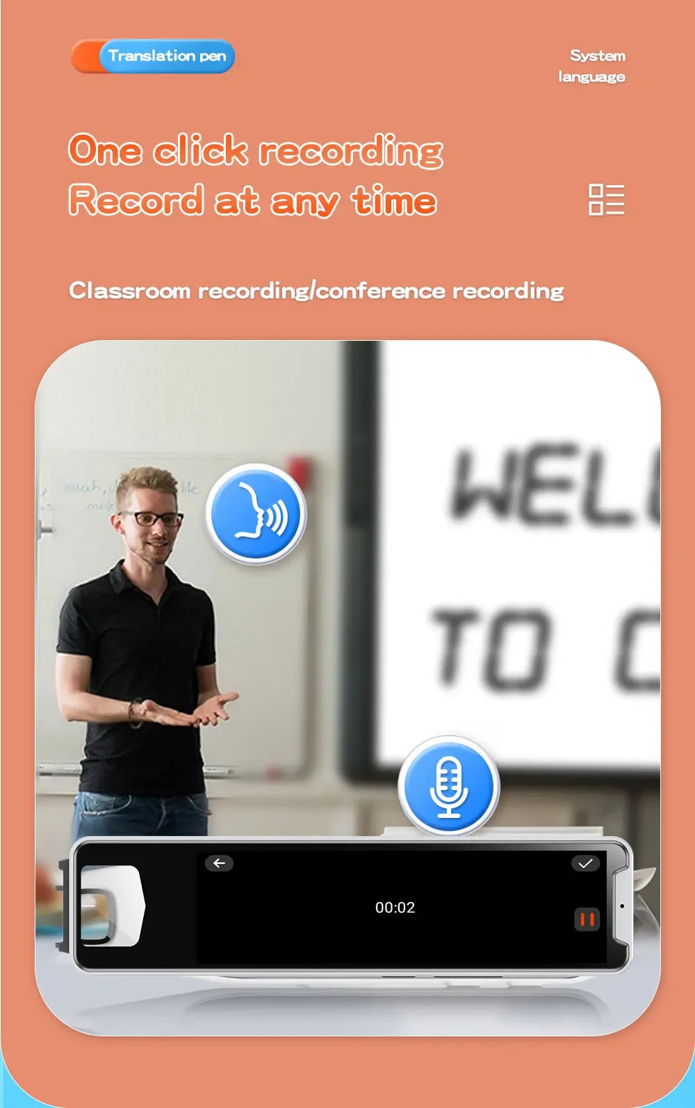 Offline Smart Language Translation Pen Scanner Voice Translator Machine Arabic for Quran 134 Languages Intelligent Translator
