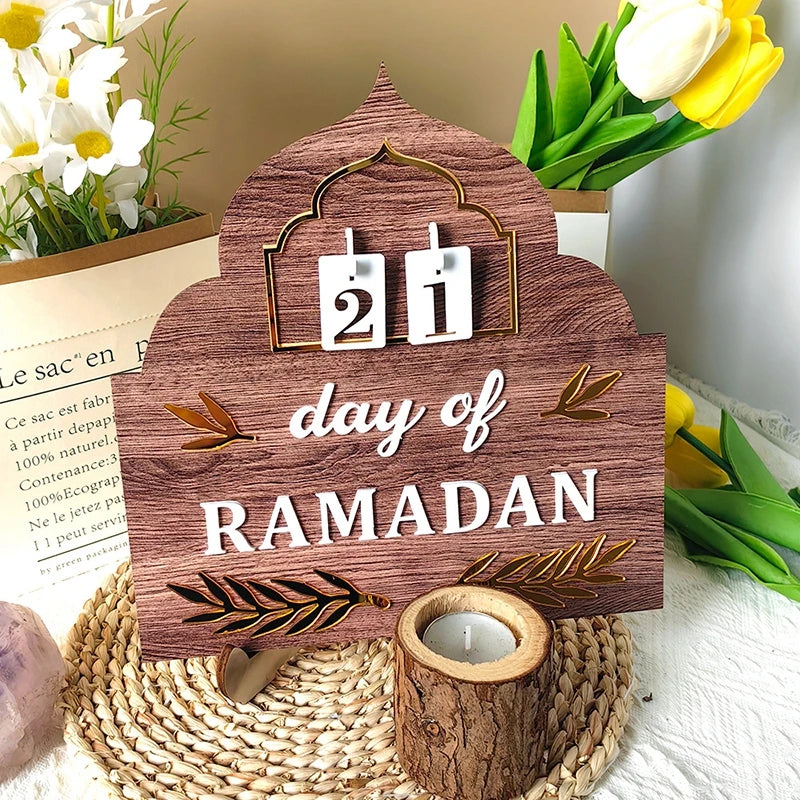 Ramadan Decorations 2026 3D Calendar Eid Al-Fitr Desktop Decorative Calendar Holiday Countdown Ornament Home Party Accessory