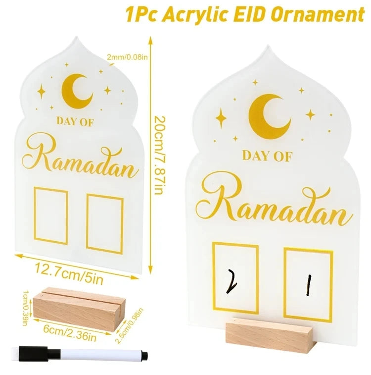 Ramadan Countdown Calendar Eid Mubarak Ornament Ramadan Decoration For Home 2025 Eid Aid Al-Adha Islam Muslim Party Supplies