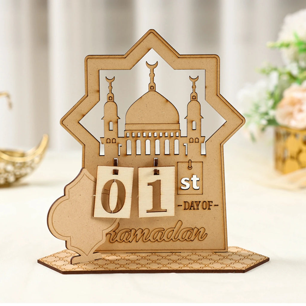 Ramadan Kareem Countdown Calendar Ornament Eid Mubarak Decoration 2025 For Home Muslim Islamic Festival Eid Al-Fitr Party Favors