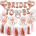 41 Pcs Rose gold Bride to be Balloon Tassel Diamond ring and heart  decoration set Ladies' Singles  Pre marital bachelor party