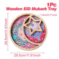 EID Mubarak Decor Wooden Tray Ramadan Decoration for Home Islamic Muslim Party Decor Mubarak Ramadan Kareem Gift Eid Al Adha
