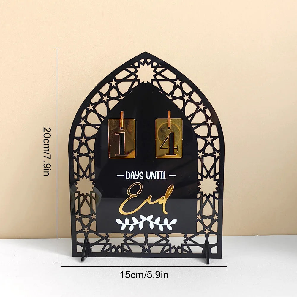 Ramadan Kareem Countdown Calendar Ornament Eid Mubarak Decoration 2025 For Home Muslim Islamic Festival Eid Al-Fitr Party Favors