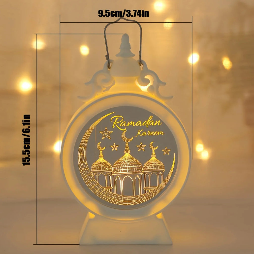 2024 Eid Mubarak Ornaments Led Lantern Light Ramadan Decorations Islamic Muslim Party Lights Ramadan Kareem Eid Al Adha Gift