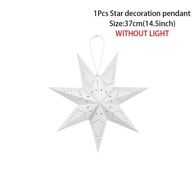 Hollow Star Hanging Pendant Light Eid Mubarak Ramadan Kareem Decoration 2024 paper Lantern Islamic Muslim Party Supplies wedding