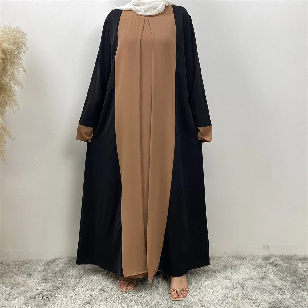 Ramadan Eid Luxury Splicing Two-Piece Style Abaya for Women – Dubai Kaftan Modest Islamic Dress Marocain Femme