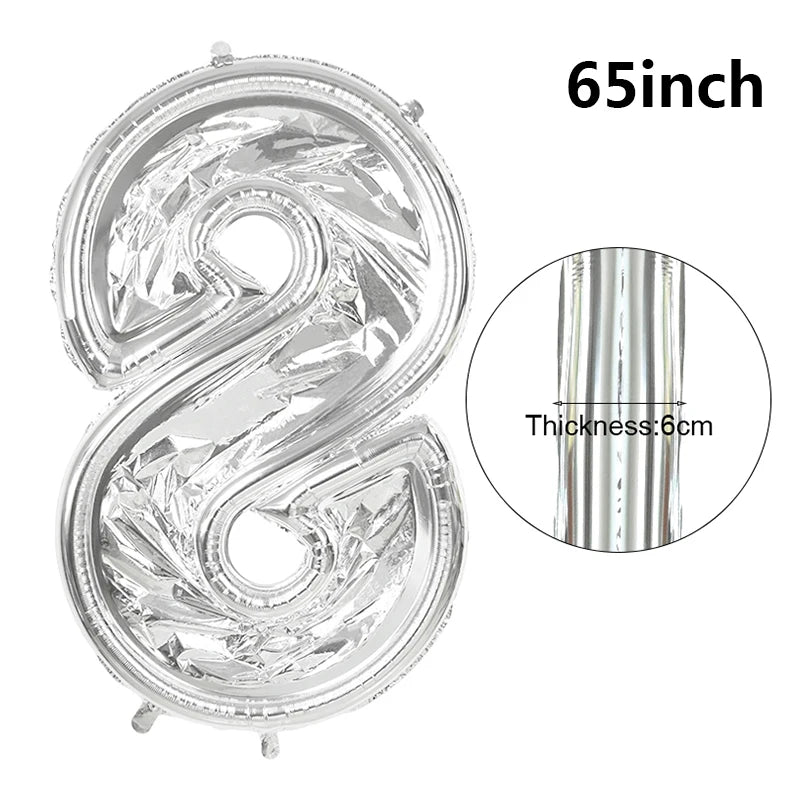 65inch Large Foil Number Balloon DIY Filling Frame 1st 18th Birthday Decoration Balloons Filling Box Wedding Anniversary Decor