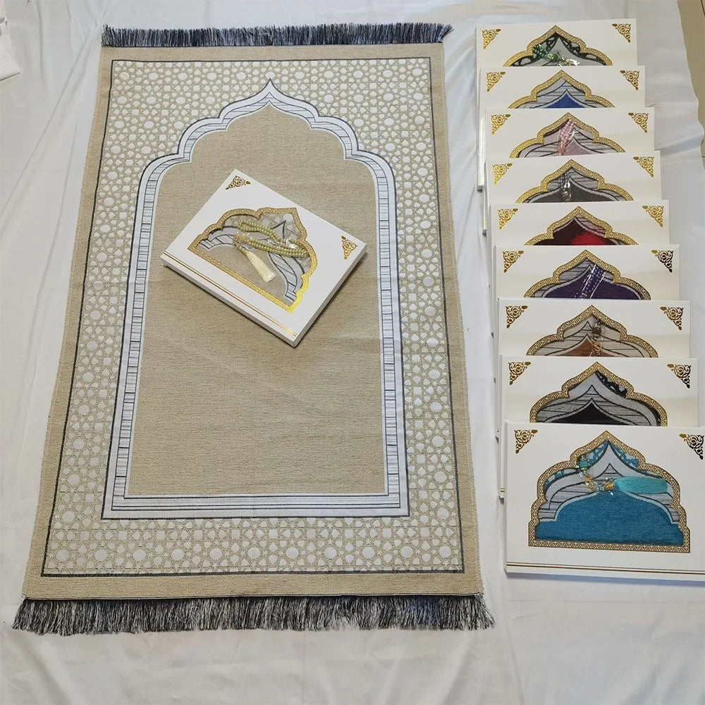Printed Floor Mat 70x110cm Muslim Prayer Rug Non-slip Foldable Islamic Prayer Mat Rectangle Ethnic Style Janamaz Sajadah Eid
