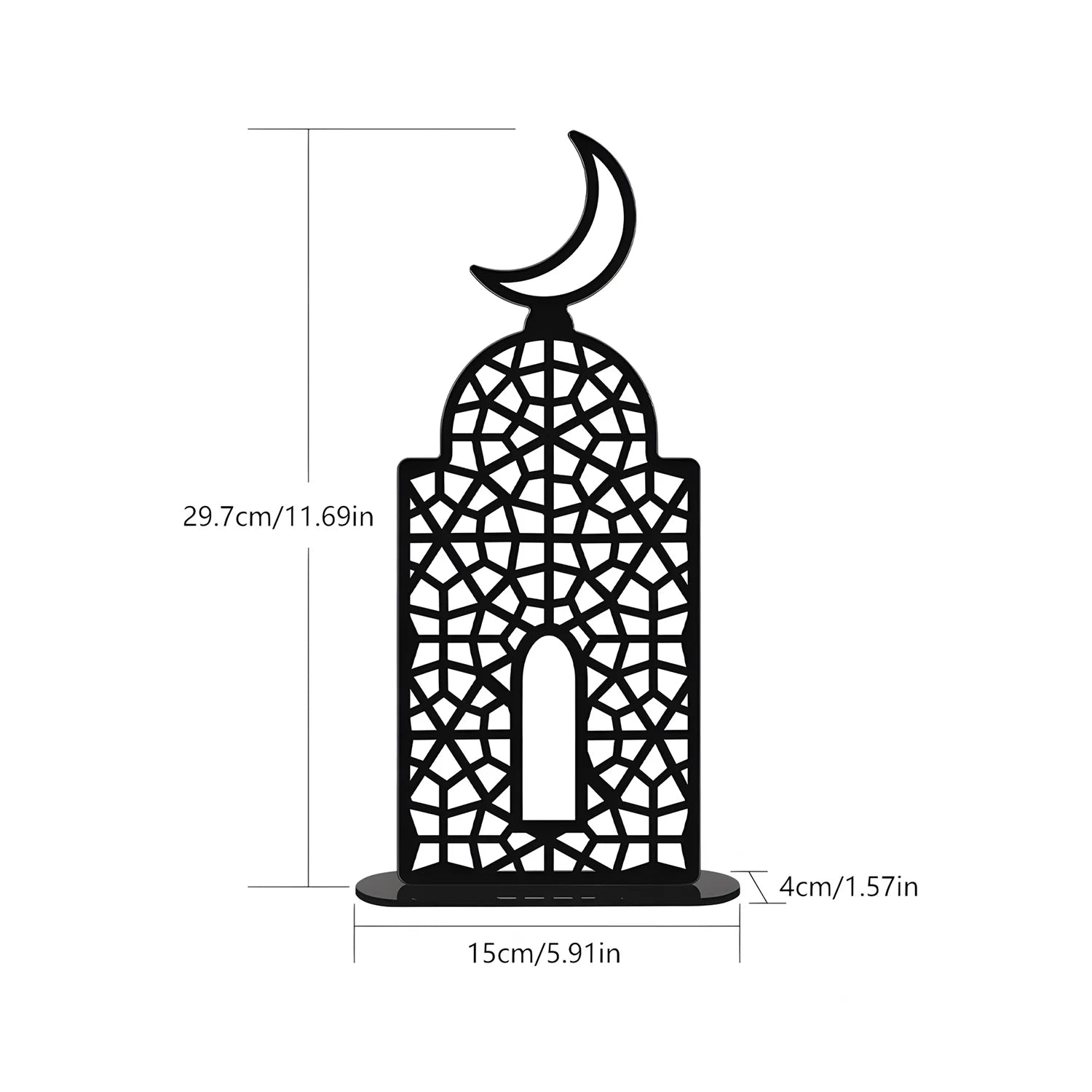 Black acrylic letter moon ornament Eid al Fitr Home Islamic Muslim Party Decor Ramadan Eid Mubarak Table Decor gift adult favors