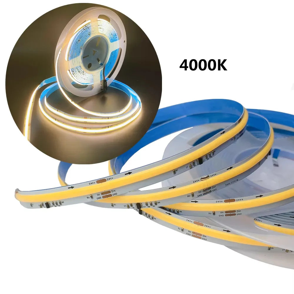 24V 5M 10M COB WS2811 Flowing Water Led Strip Sequential Horse Race Led Tape Light PIR Motion Sensor Dimmable ON/OFF Home decor