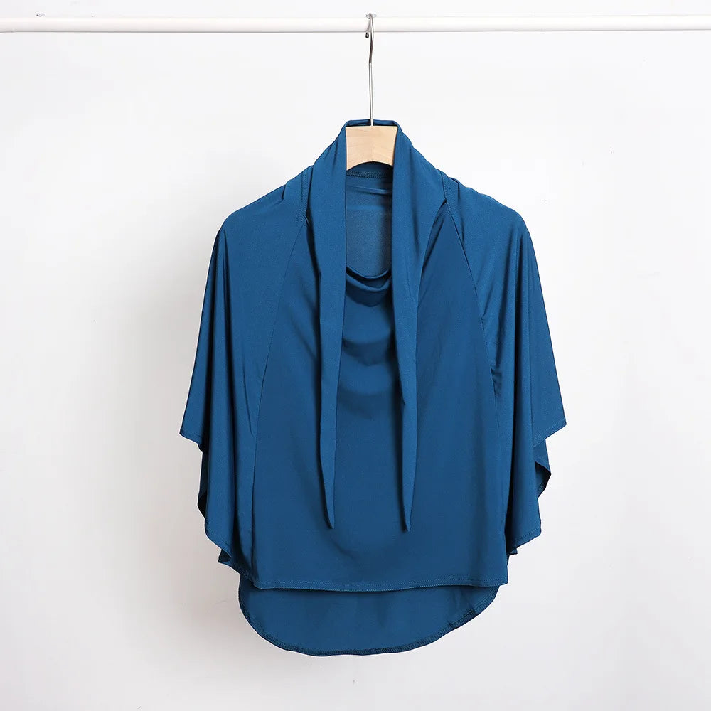 Ramadan Spring Summer Breathable Ironless Hijabs Long Instant Hijab Woman Ready To Wear With Face Masks Ready to Wear Hijabs