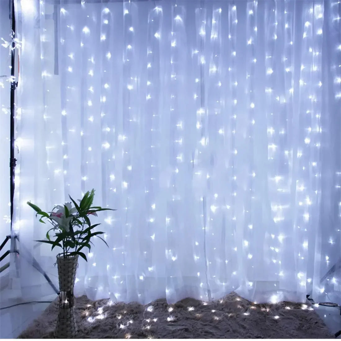 Width 3M LED Garland Curtain Lights 8 Mode Remote Control Fairy Light String Wedding Christmas Decor for Home Ramadan Festival