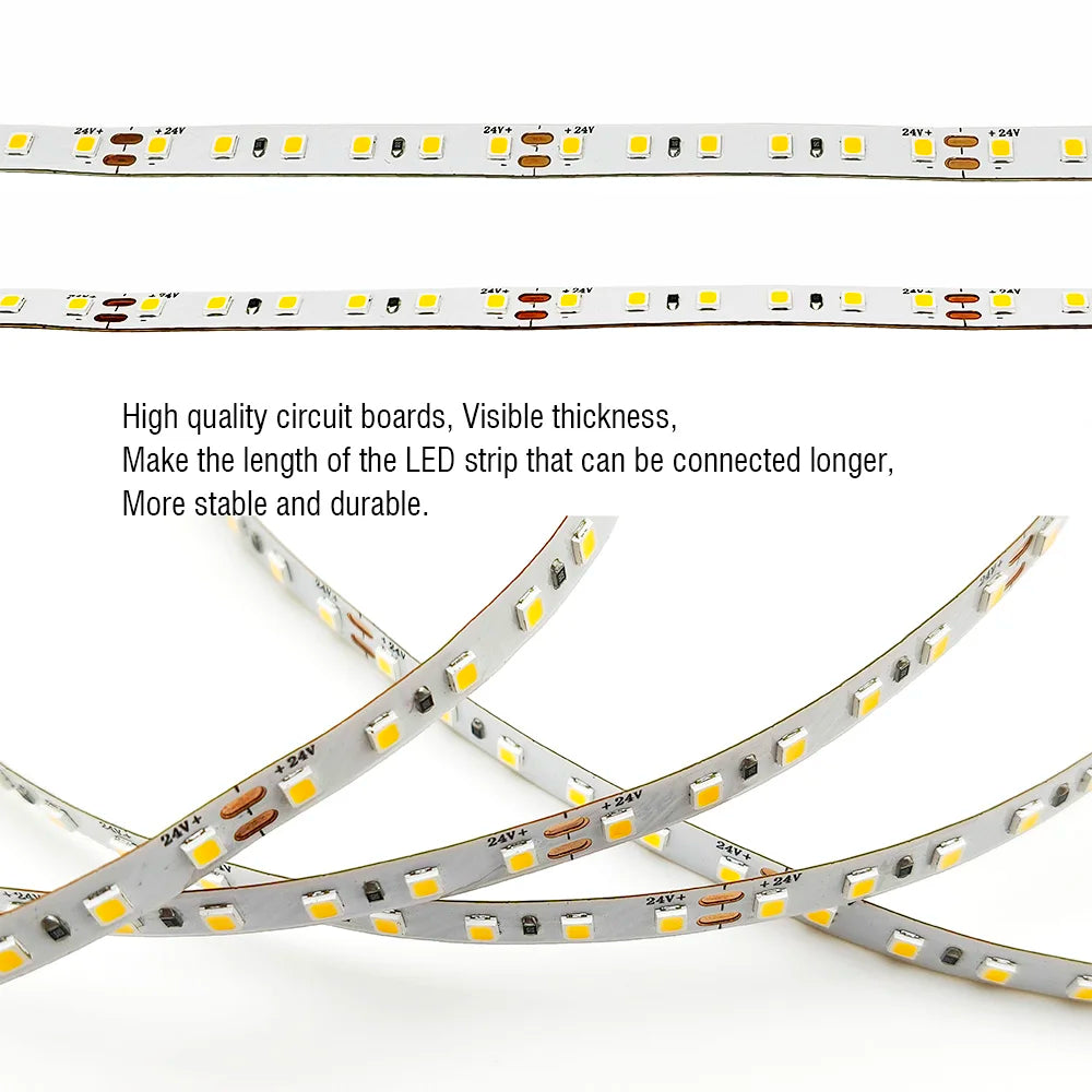 CRI90 High Brightness Single Strip 5m 10m 15m 20m 25M 30m LED Strips 24V 12V Light Strip CRI 90 Flexible 20 meters Soft Lamp Bar