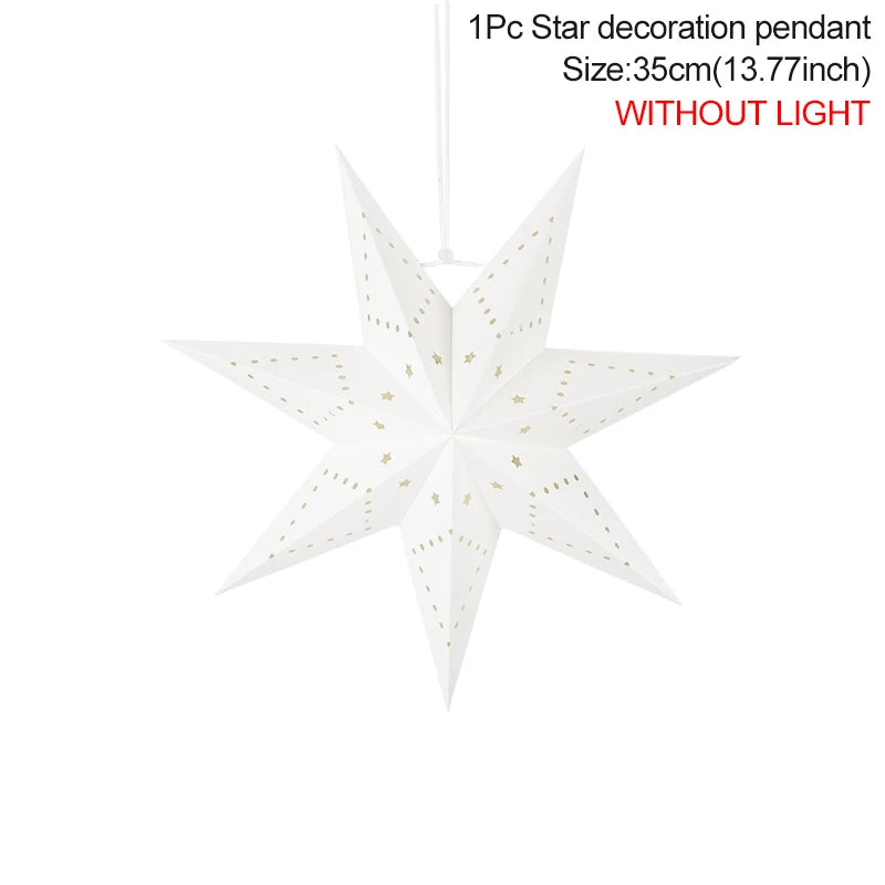Eid Mubarak Decoration Hollow Star Hanging Pendant Ramadan Kareem LED Light Lantern 2025 Islamic Muslim Party Supplies Birthday
