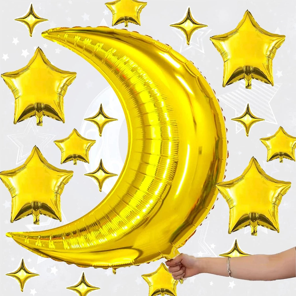 12pcs Star Moon Balloon Set Birthday Wedding Engagement Ramadan Eid Party Decoration Balloon