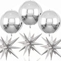 6pcs 22 inch 4D Big Round Exploding Star Foil Balloons Anniversary Birthday Wedding Theme Party Decoration Balloons