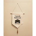2025 Umrah Mubarak Front Door Sign Ramadan Mubarak Wall Hanging Ramadan Banner Home Room Supplies Gifts for Muslim Eid Favor