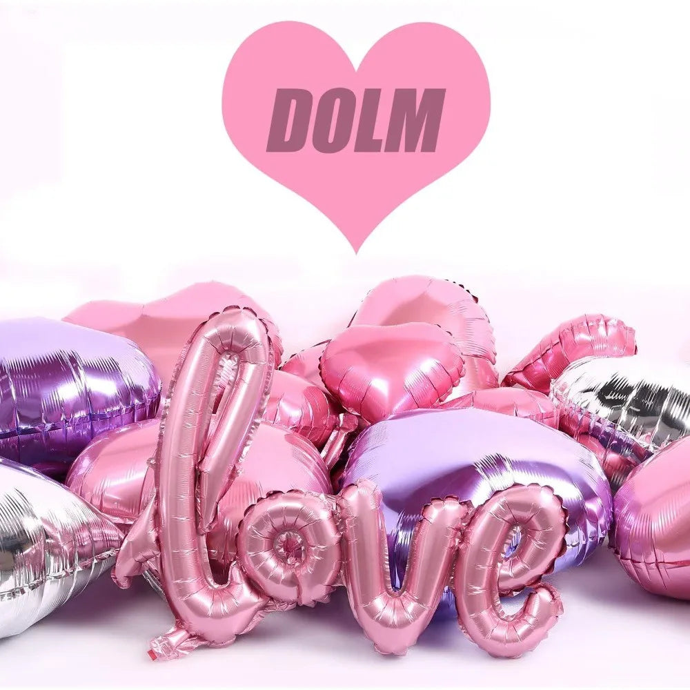 1-5pcs Small Love Foil Balloons 54*38cm Letters with Heart Balloons for Valentines Day Wedding Anniversary Engagement Supplies