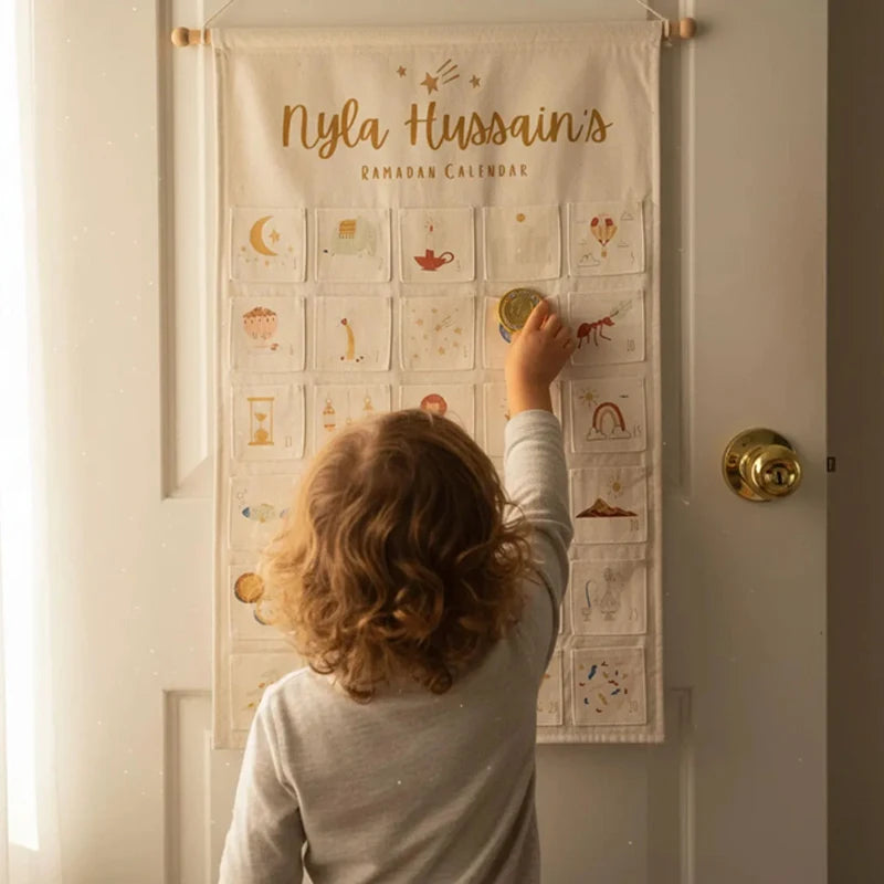 Personalised Name Ramadan Countdown Adventure Themed Calendar Eid Al-Fitr Home Wall Hanging Decoration Gift Holiday Accessories