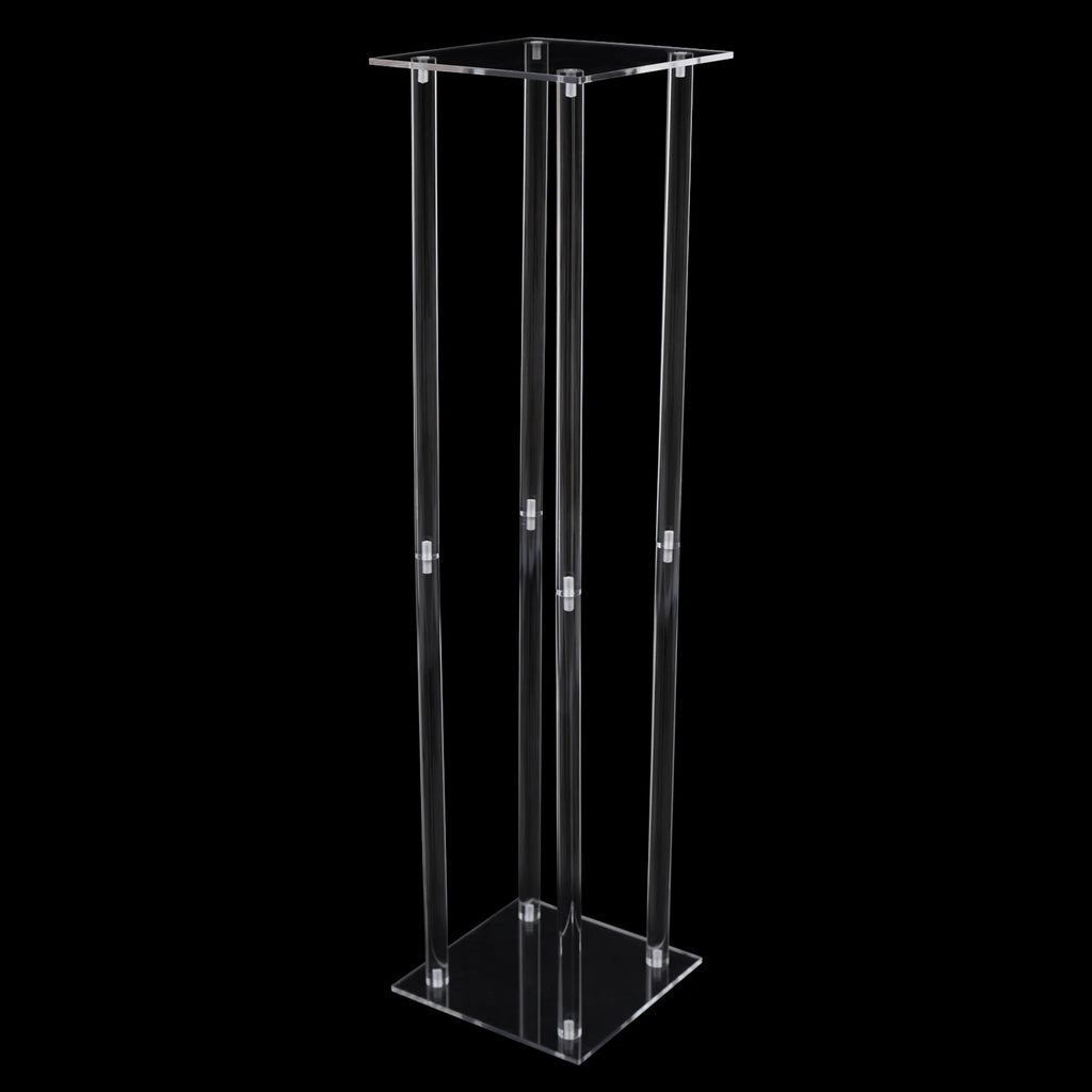 10x Rectangle Acrylic Vases Wedding Centerpiece Flower Stand Pedestal Clear Column For Birthday Party Home Decor 31.5 Inch