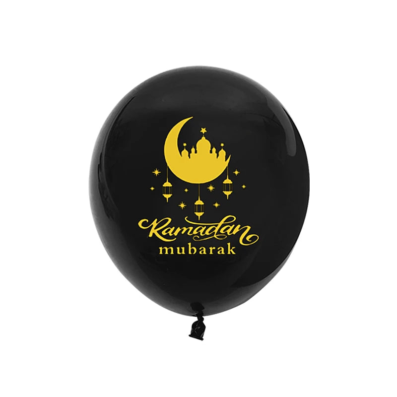 10Pcs Eid Mubarak Latex Confetti Balloons Islamic Muslim Party Supplies 2023 Ramadan Kareem Decoration For Home Eid Al Adha Gift