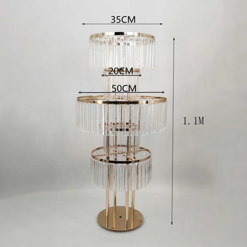 5PCS Iron Flower Rack Gold Arch Stand Road Lead 43 Inches Acrylic Wedding Centerpiece Flower Rack For Event Party Decoration