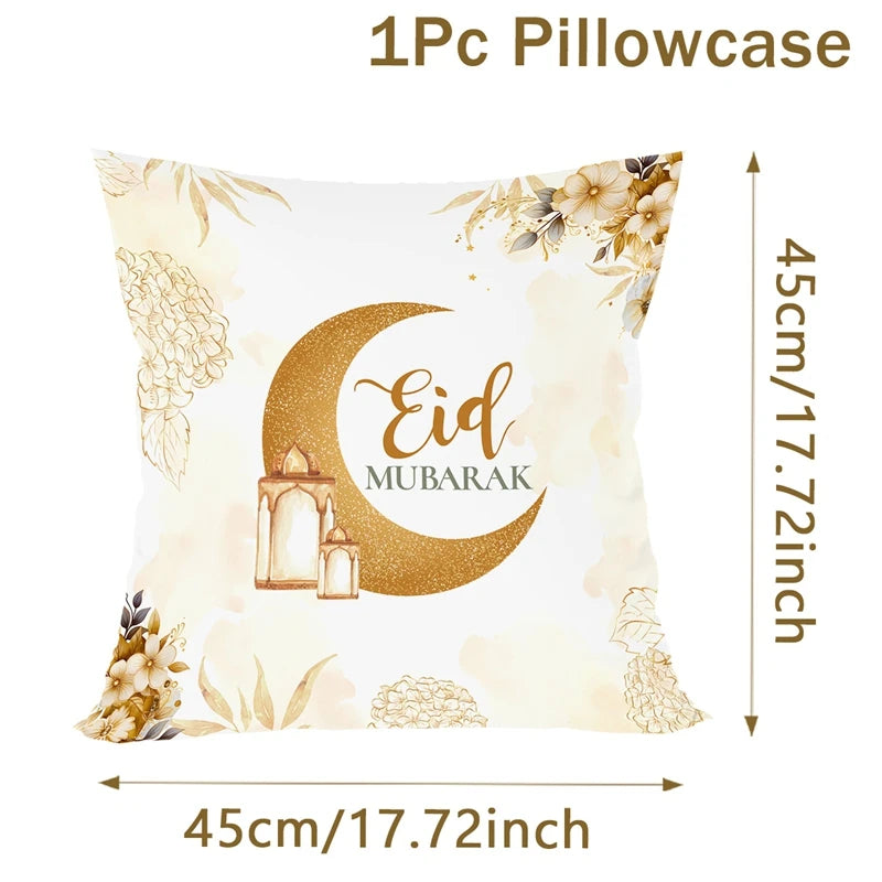Eid Mubarak Cushion Cover Pillow Case Ramadan Kareem Decoration For Home 2025 Muslim Islam Party Decor Eid Al Adha Supplies
