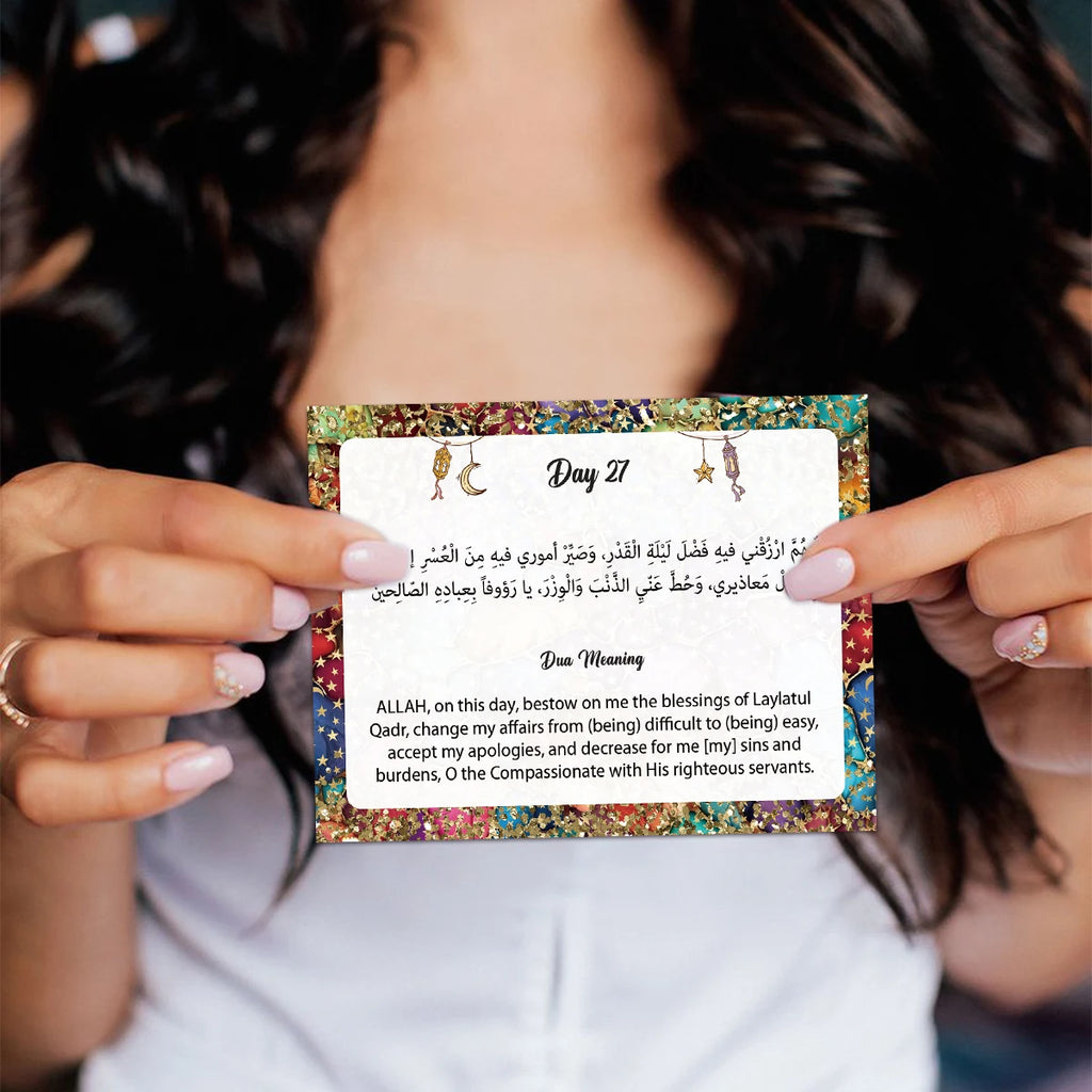 30pcs Ramadan 30 Days Holy Month Dua Cards With Arabic Text,English Translation For Islamic Prayer Reflection,Worship,Eid Gifts