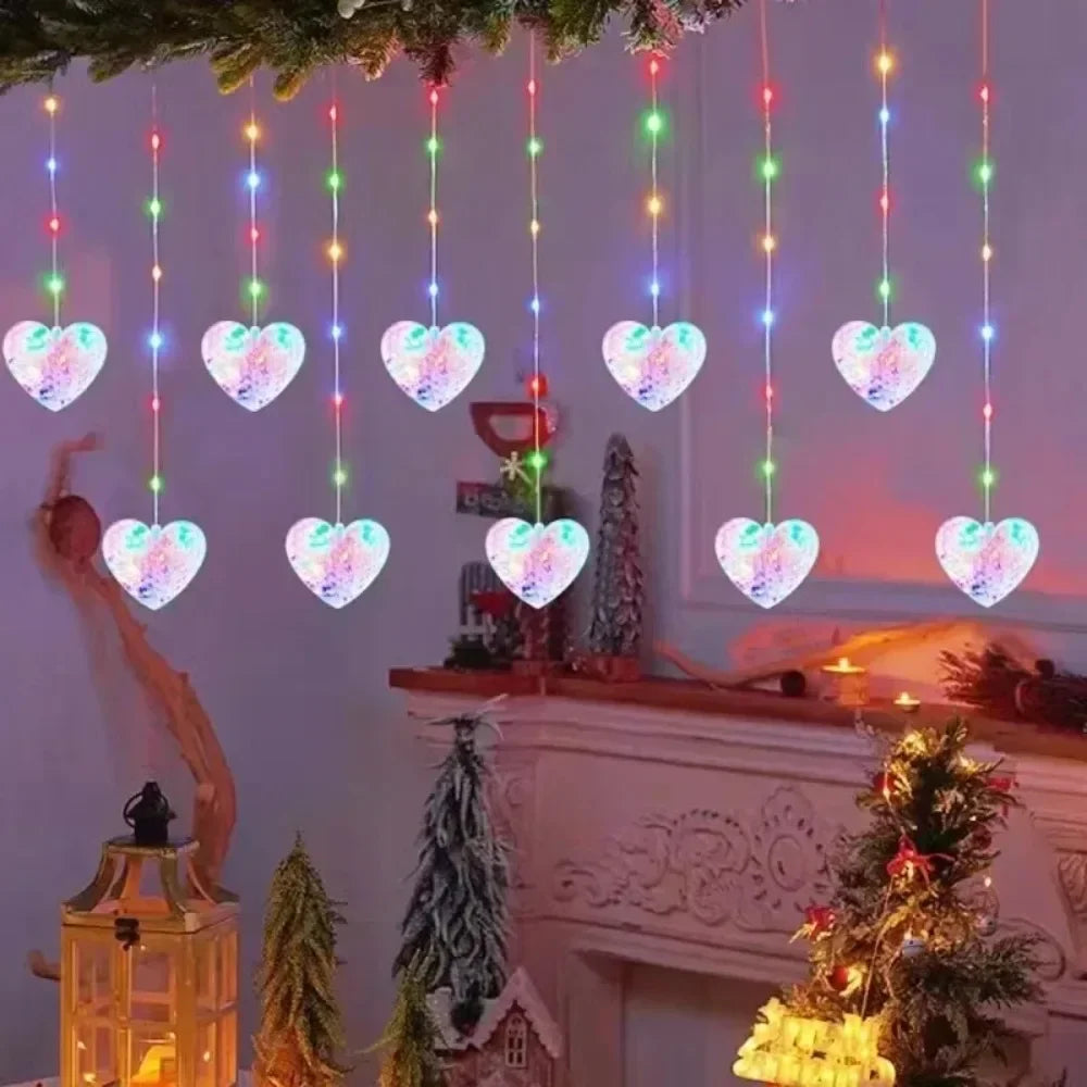 LED Moon, Star & Heart String Lights – Holiday Party & Room Decoration