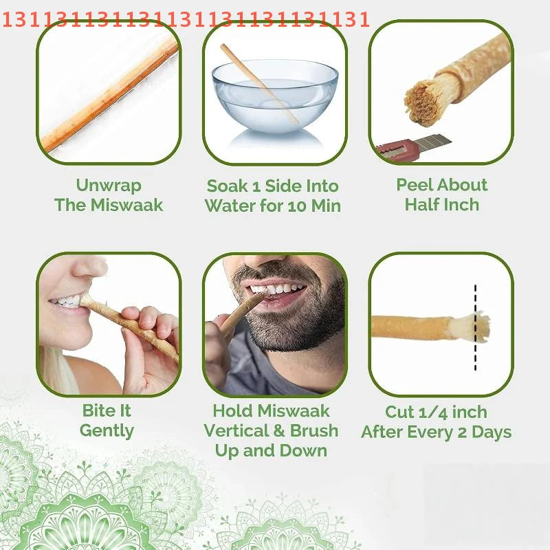1Pcs Portable Natural Miswak Toothbrush Traditional Teeth Whitener & Manual Tooth Care Stick For Travel