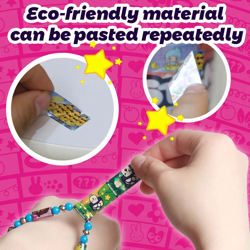 Sticker Bracelets, Kids' Creative Sticker Chains, Parent-Child DIY Beaded Sticker Bracelets