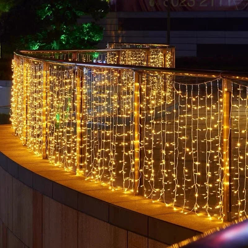 LED Ice Strip Waterfall Light String – Outdoor Waterproof Starry Sky Decoration