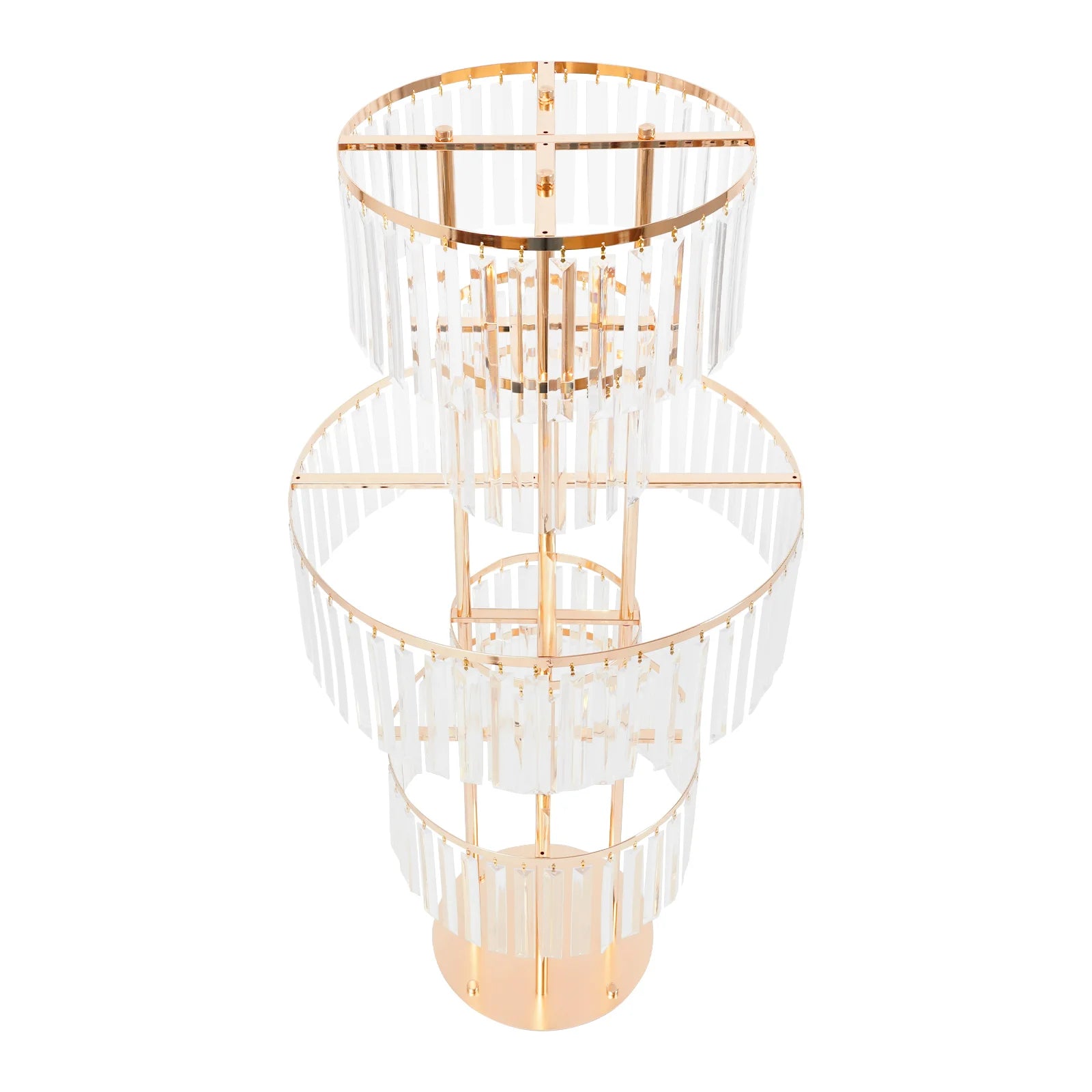 5 Tiers Gold/Silver Wedding Centerpieces Flower Stand Vase Centerpiece Acrylic Flower Stand with Hanging Acrylic