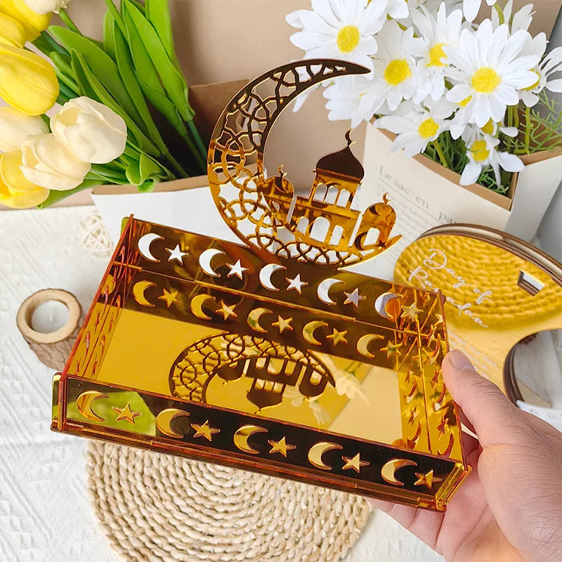 2026 Eid Mubarak Candy Holder Ramadan Candy Tray Holder Muslim Party Supplies Ramadan Eid Candy Box Islamic Decoration