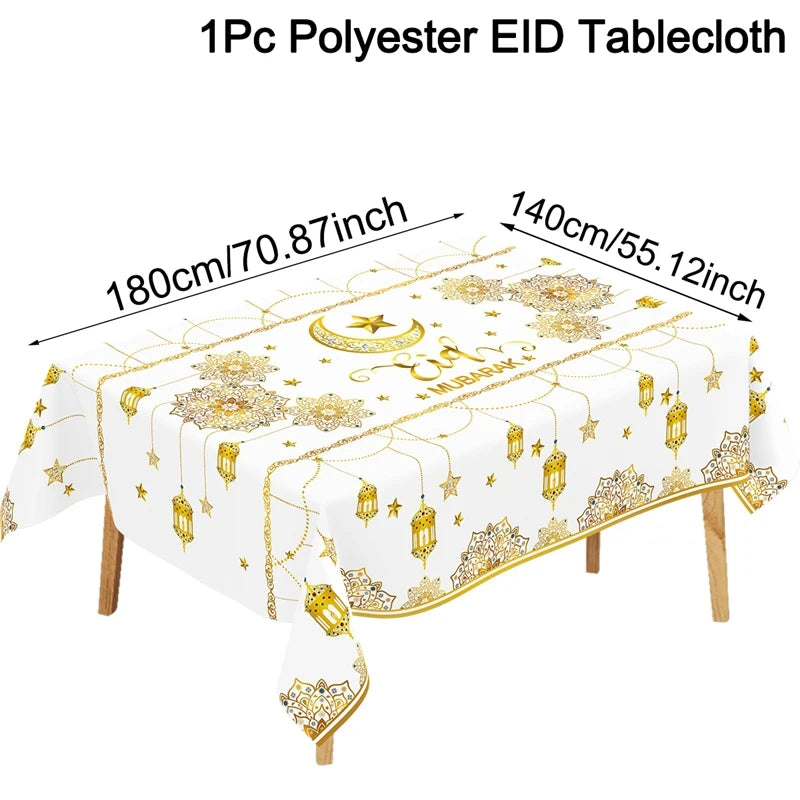 Eid Mubarak Table Runner Ramadan Tablecloths Ramadan Kareem Decoration for Home 2026 Islamic Muslim Party Eid Al Adha Gifts