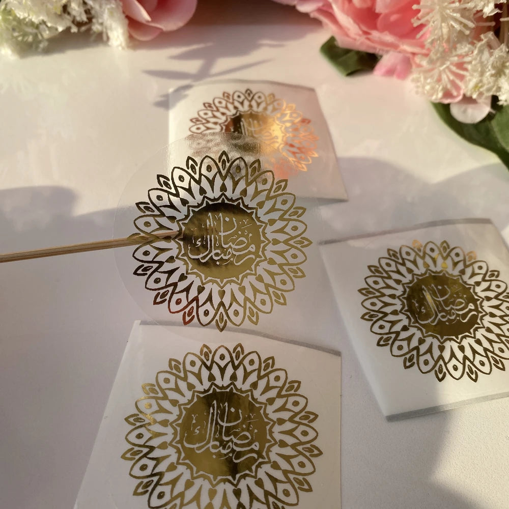 30 Ramadan Mubarak Golden Stickers ( Candle not included)