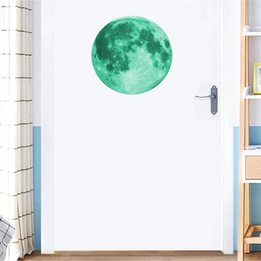 Luminous Moon Stickers Star Sky Fluorescent Wall Decals Glow in the Dark Kids Bedroom Living Room Bathroom for Home Decorations