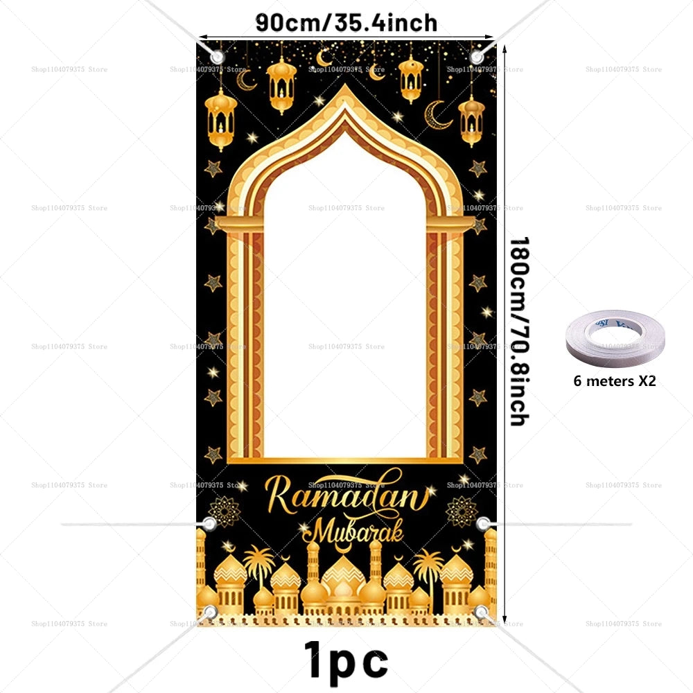 Eid Al-Adha Ramadan Mubarak Photo Frame Props Photography Background Frame Islamic Muslim Party Photo Booth Festival Decoration