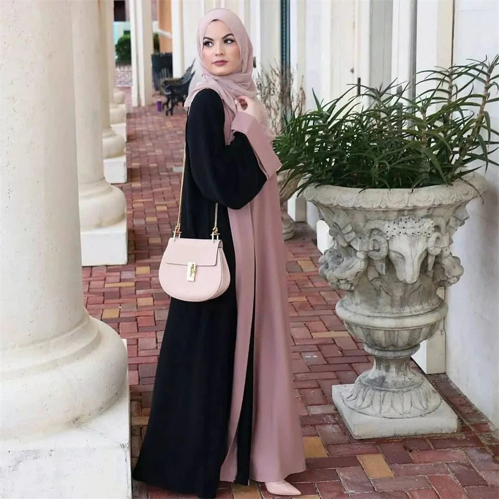Ramadan Eid Luxury Splicing Two-Piece Style Abaya for Women – Dubai Kaftan Modest Islamic Dress Marocain Femme