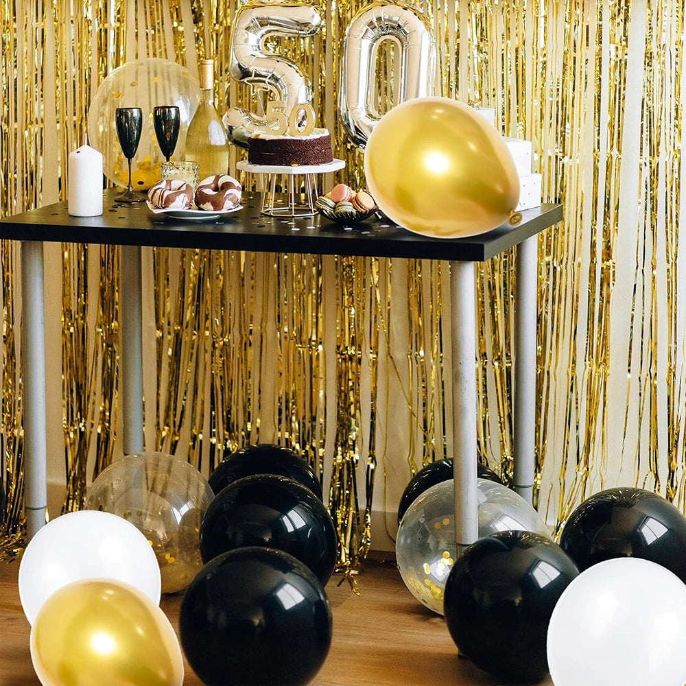 12inch Black Metallic Gold Latex Balloon Set Black Gold Confetti Balloon Graduation Globos Birthday Party Baby Shower Decoration