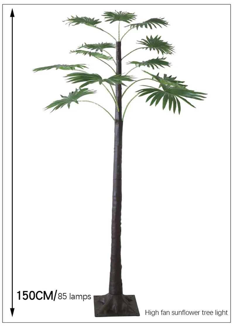 55CM Creative LED Table Lamp Palm Tree USB Artificial Plant Decor Desk Lights Home Bedroom Bedsides Night Lamp Decoration Lamp