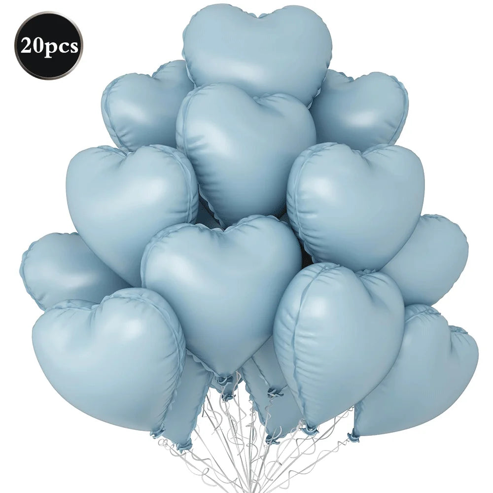 20Pcs Heart Balloons 18inch Cream Pink Love Heart Shaped Balloon Girls Birthday Party Bridal Wedding Valentine's Day Decorations