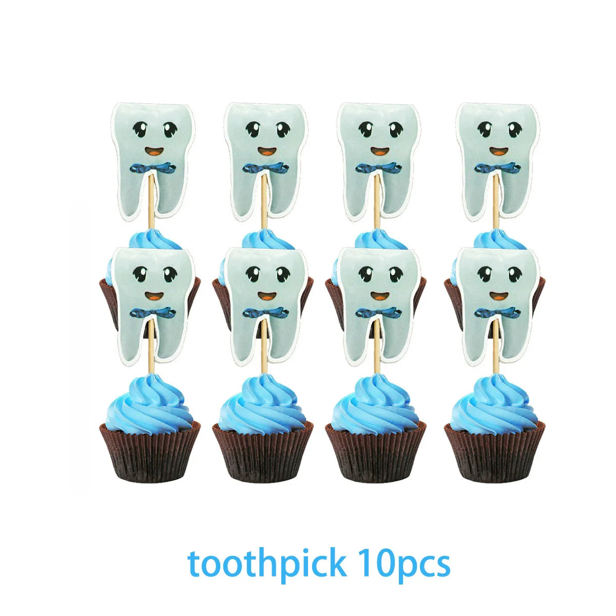 Blue My First Tooth Theme Birthday Party Decorations Disposable Tableware Balloon Banner Cake Toppers Kid Boys Baby Shower Gifts