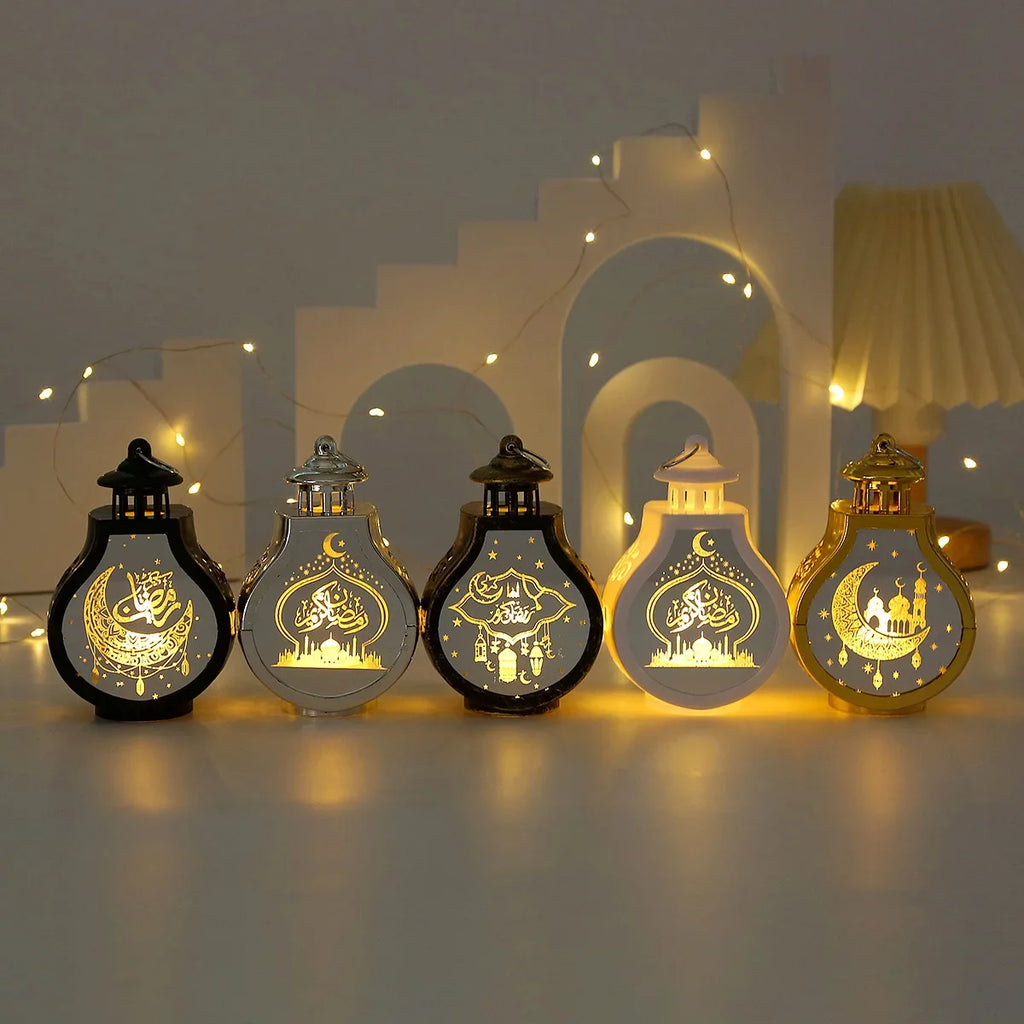 Eid Mubarak LED Wind Lamp Ornament Islam Muslim Party Decor Supplies Ramadan Lantern 2026 Eid Decoration for Home Party Gift