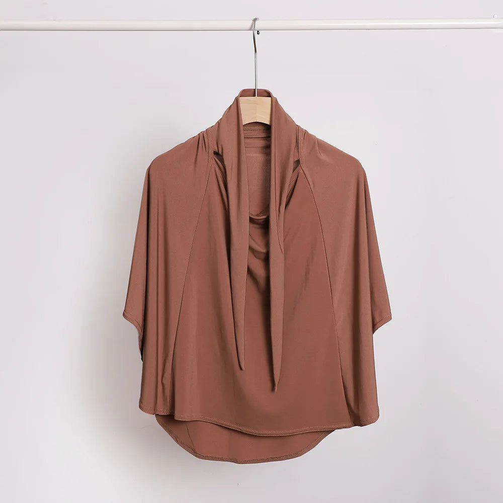 Ramadan Spring Summer Breathable Ironless Hijabs Long Instant Hijab Woman Ready To Wear With Face Masks Ready to Wear Hijabs