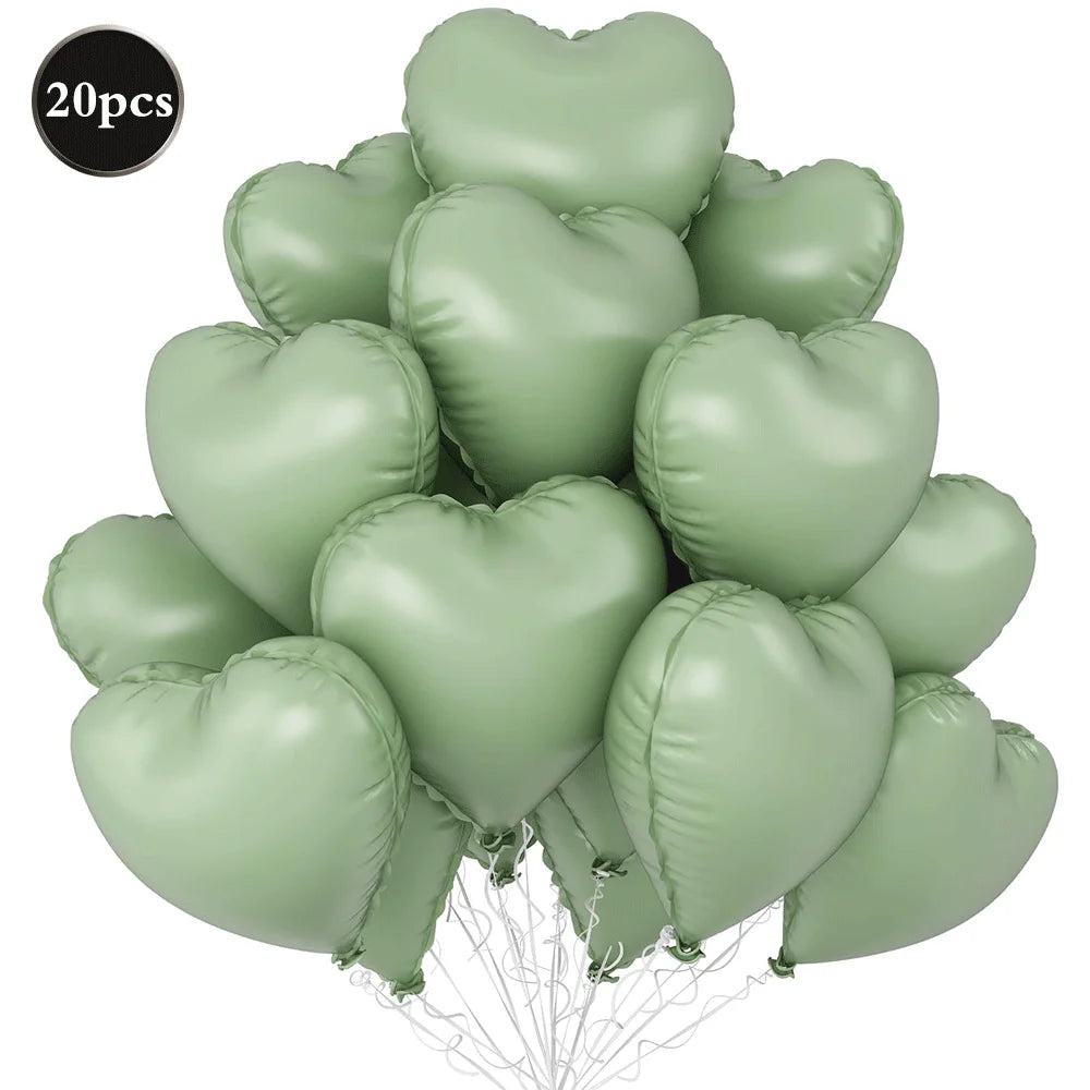 20Pcs Heart Balloons 18inch Cream Pink Love Heart Shaped Balloon Girls Birthday Party Bridal Wedding Valentine's Day Decorations
