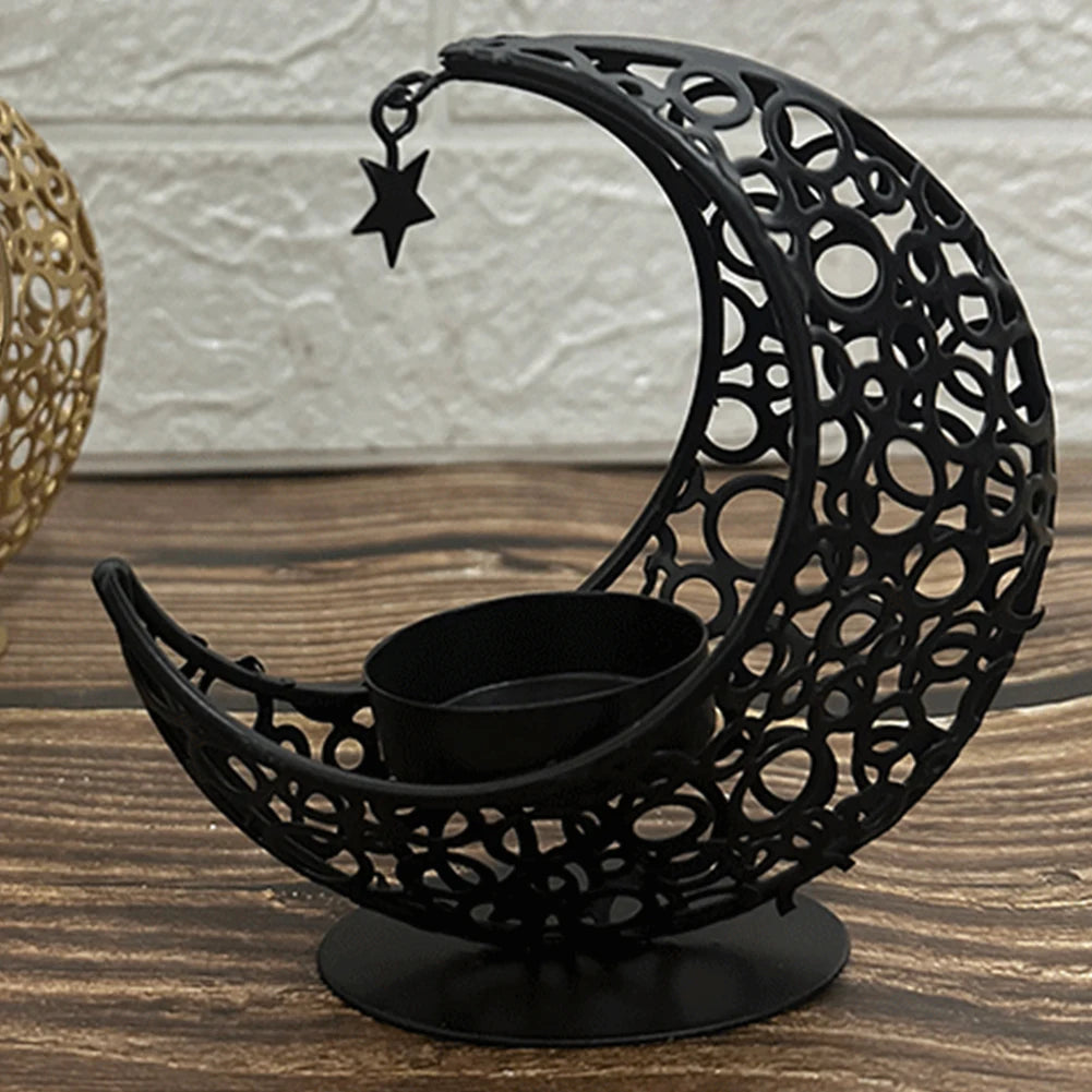 Eid Mubarak Candle Holder Moon Candle Holder Home Islamic Muslim Party Decor Ramadan Candlestick Holder Eid Mubarak Table Decor