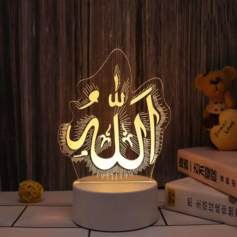 2026 Eid Mubarak Muslim Festival Decor Supplie Night LED Light Hanging Ornament Ramadan Kareem Decoration for Home Event Party